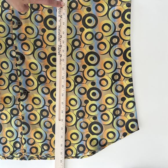 Angelino Bermuda Shirt Mens 3XL Psychedelic Abstract Disco Funky Rave 70s Collar - Picture 11 of 11